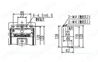 動力用押釦開閉器 過負荷保護装置付 DTF（埋込形）:関連画像