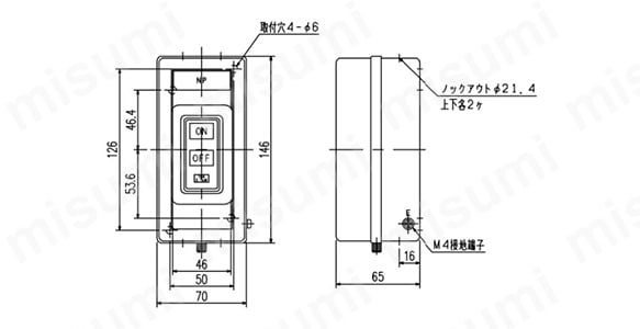 動力用押釦開閉器 過負荷保護装置付 DX（鉄箱入）:関連画像