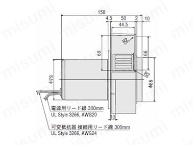 MB10V-Bの寸法図1 単位：mm