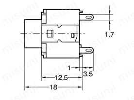 小形押ボタンスイッチ A3A（小形角胴）:関連画像