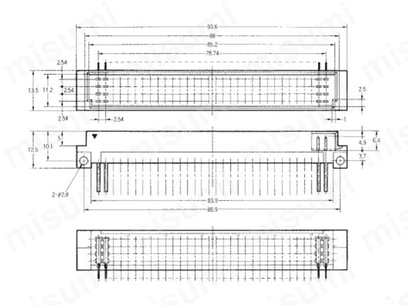 XC5M-0222の寸法図1 単位：mm