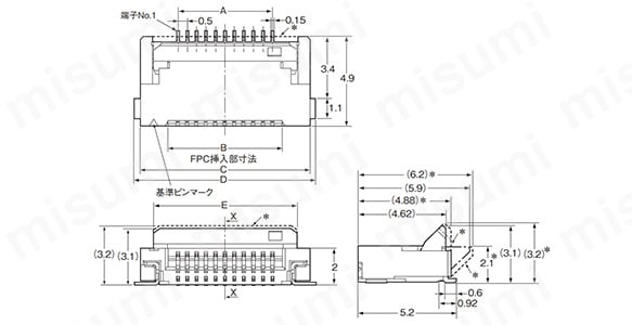 回転バックロック方式（0.5mmピッチ 両接点タイプ）　XF2M:関連画像