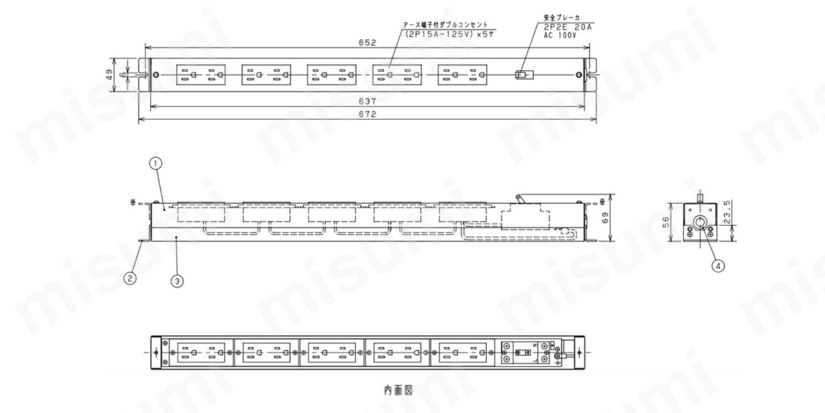 RD81-10N | RD81 コンセントバー | 日東工業 | MISUMI(ミスミ)