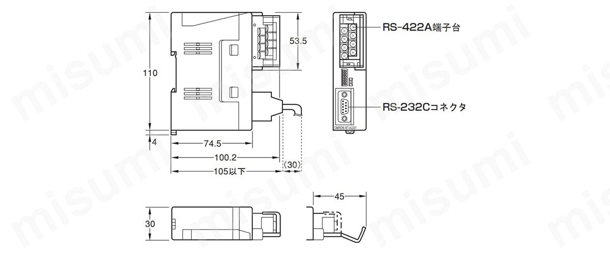 RS-232C・RS-422A変換ユニット NT-AL001 オムロン MISUMI(ミスミ)