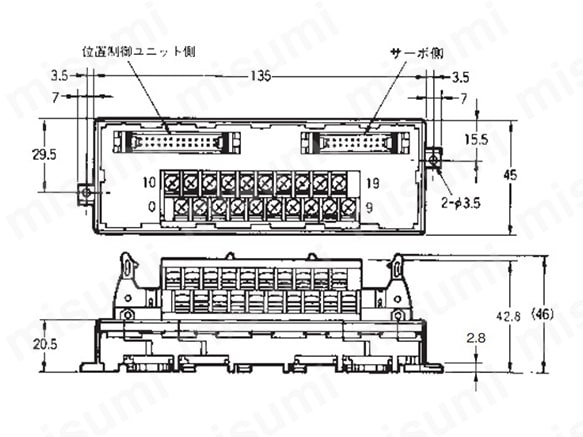 サーボ中継ユニット／MCユニット用端子台 XW2B-□□J6-□ | オムロン