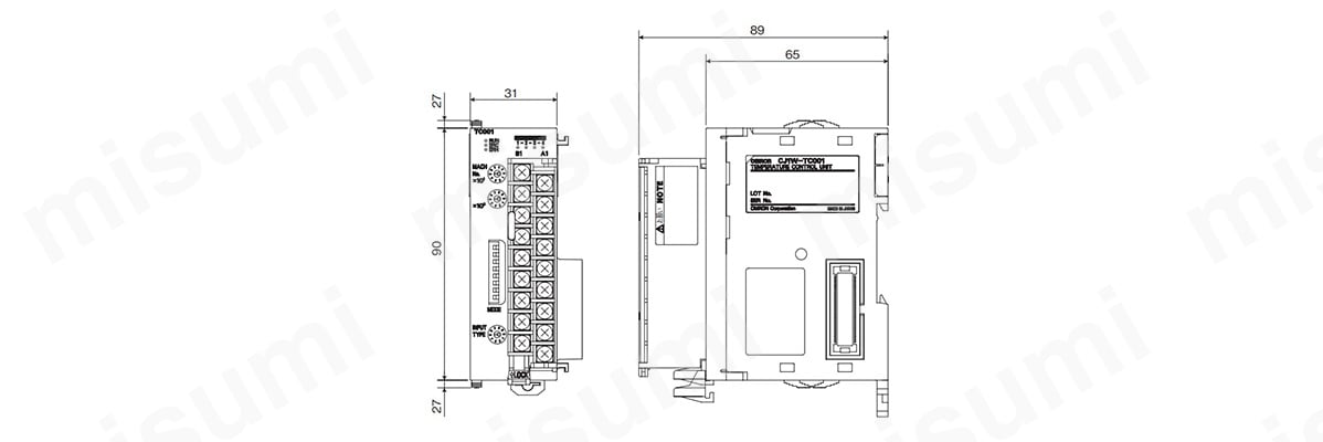 OMRON(オムロン) 温度調節ユニット 2ループ 熱電対入力 NPN出力 警報付 CJ1W-TC003 - 1