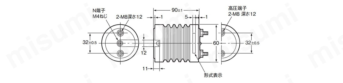 型番 零相電圧検出装置 形VOC-1MS2 オムロン MISUMI(ミスミ)