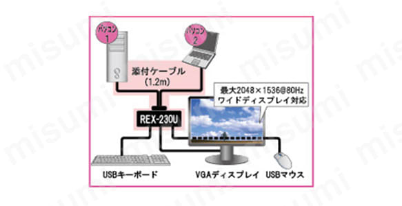 REX-430U | パソコン自動切替器 USB接続 | ラトックシステム | MISUMI