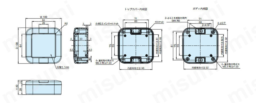 WP10-10-4の寸法図。