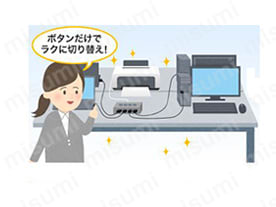 USB2.0手動切替器（4回路） SW-US24N:関連画像