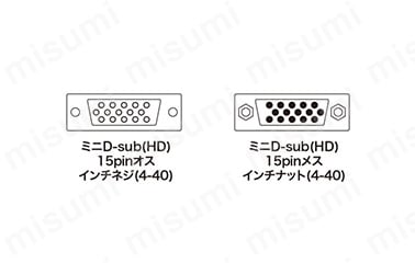 アナログRGB延長ケーブル（アナログRGB・4m）のコネクタ図