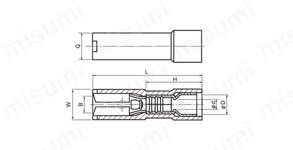 差込形接続端子 110シリーズ メス（嵌合部絶縁型）:関連画像