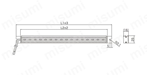 LED盤内用ライン照明 LMADシリーズの寸法図