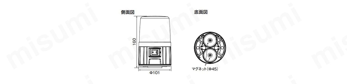 PFH-BT-Y 電池式フラッシュ表示灯 PFH-BT パトライト MISUMI(ミスミ)