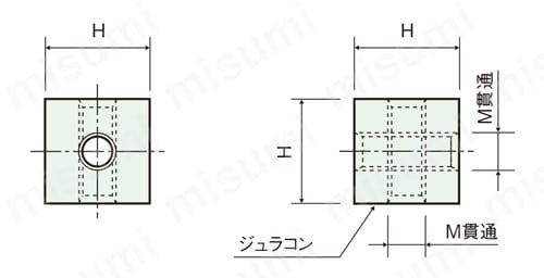 ジュラコン基板垂直取付スペーサー VAD 外形図