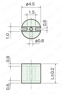 LED取付スペーサー(丸型用)/LDZ-300 LDZ-500 外形図1