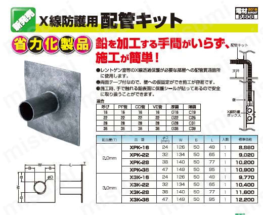 X線防護用配管キット | 未来工業 | MISUMI(ミスミ)