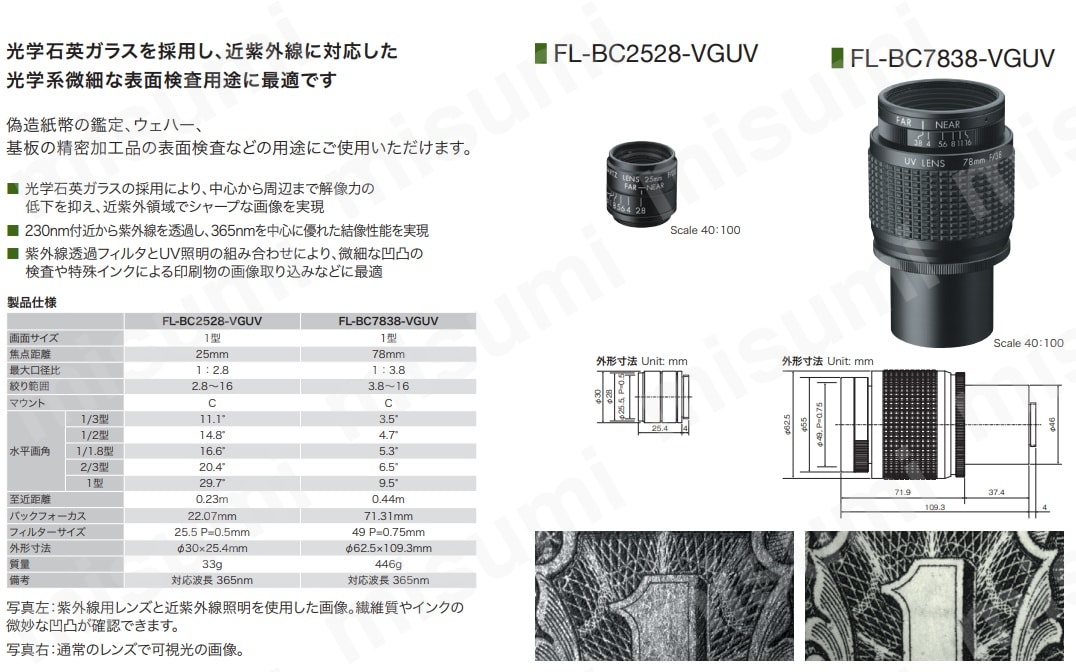 FL-BC7838-VGUV | UVレンズ【FA/マシンビジョン】 | リコー | MISUMI