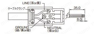 IEC規格　ソケット(UL、CSA)／C15、C19:外形図