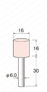 軸付砥石6mm軸 外形図01