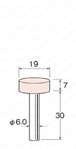 軸付砥石6mm軸 外形図02