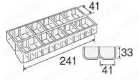 導電性内箱B／導電性仕切板B  外形図