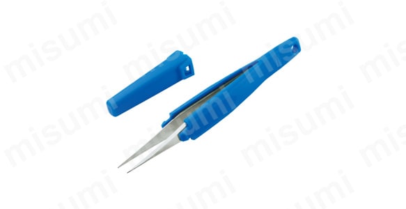 チップ 様 TRUSCO まとめ買い ESDチップピンセット 先平型 先端幅1.5mm 5本