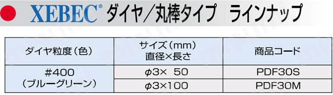 XEBECダイヤ/ダイヤモンドスティック砥石（平形/丸棒）:関連画像