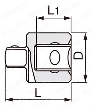 ソケットアタﾞフﾟター 148寸法図