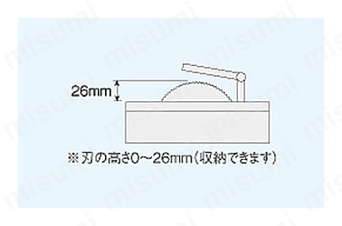 テーブル面と刃の高さ（最大）