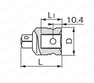 インパクト用ソケットアダプター NA64 外形図