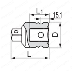 インパクト用ソケットアダプター NA86 外形図