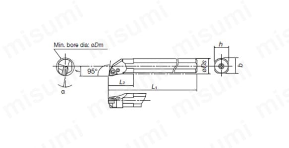 タンガロイ レバーロック式内径加工用バイト S-PWLNR/L S25R-PWLNL06-