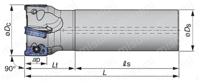 ミル 肩削り用 EPO18 外形図
