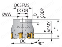 ねじ止め式直角肩加工用フライスカッタ TPQ11・18 外形図