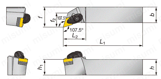 ADQNR2020K15-A | 外径・倣い加工用バイト Turning-A ADQNR/L形