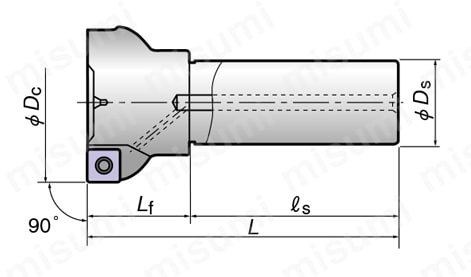 直角肩加工用カッタ EPW13形 外形図01