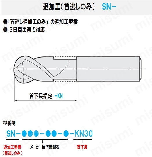 2刃 ボールエンド形 MG-EBD | オーエスジー | MISUMI(ミスミ)
