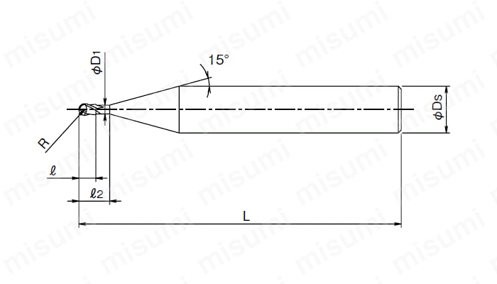 2刃 ボールエンド形(高精度タイプ) FX-EBD-6 | オーエスジー | MISUMI