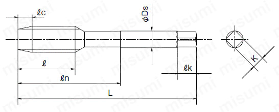 EX-LT-POT-OH2-M3X0.5X150 | ポイントタップシリーズ 一般用ロング