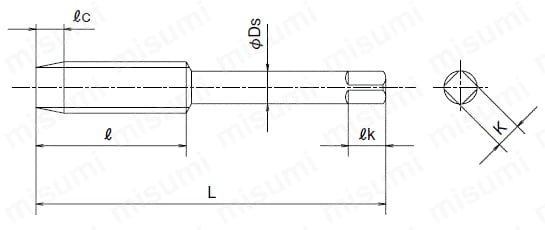 管用平行タップシリーズ 超硬管用平行タップ ロングシャンク OT-LT-SPT