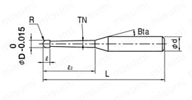 HTNB HMコート 2枚刃 テーパネックボールエンドミル | ユニオンツール