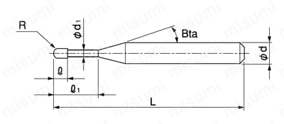 DIAコートシリーズ グラファイト加工用 DCLB 2枚刃ロングネックボール