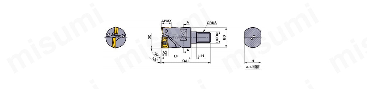 AQXR254SA25L | 多機能用 AQX | 三菱マテリアル | ミスミ | 657-1352