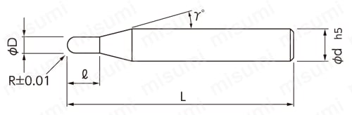 MSB345 3枚刃ボールエンドミル | 日進工具 | MISUMI(ミスミ)