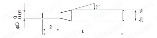 MHDH445 高硬度用4枚刃スクエアエンドミル　外形図