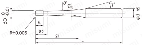 MSTNR230-3-R0.2-1-50 | MSTNR230 無限コーティング ロングテーパー