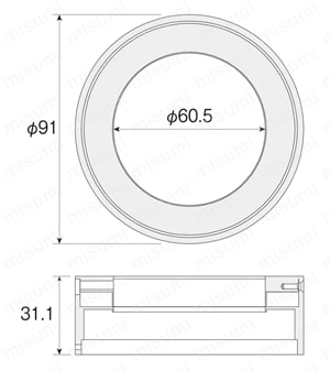 LEDライト L-711（リング照明） 外形図