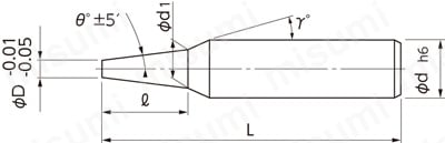 テーパーエンドミル NTE-4 外形図