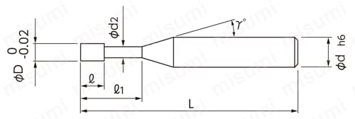 MHR430 無限コーティング 4枚刃ロングネックエンドミル（深リブ用 